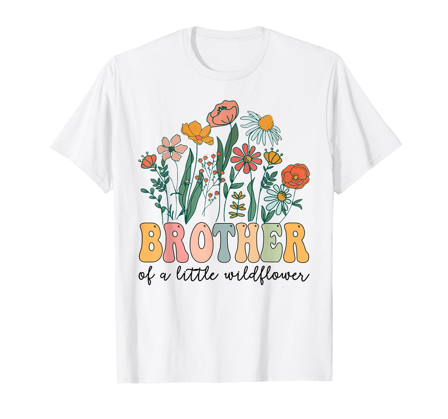 Brother Of The Little Wildflower Birthday Party Baby Shower T-Shirt