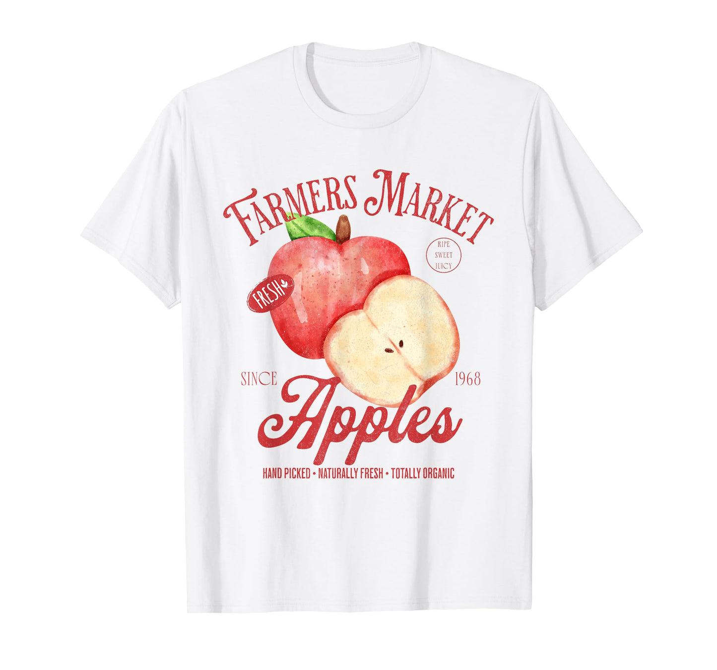 Farmers Market Apples Hand Picked Vintage Fruit Retro Apples T-Shirt