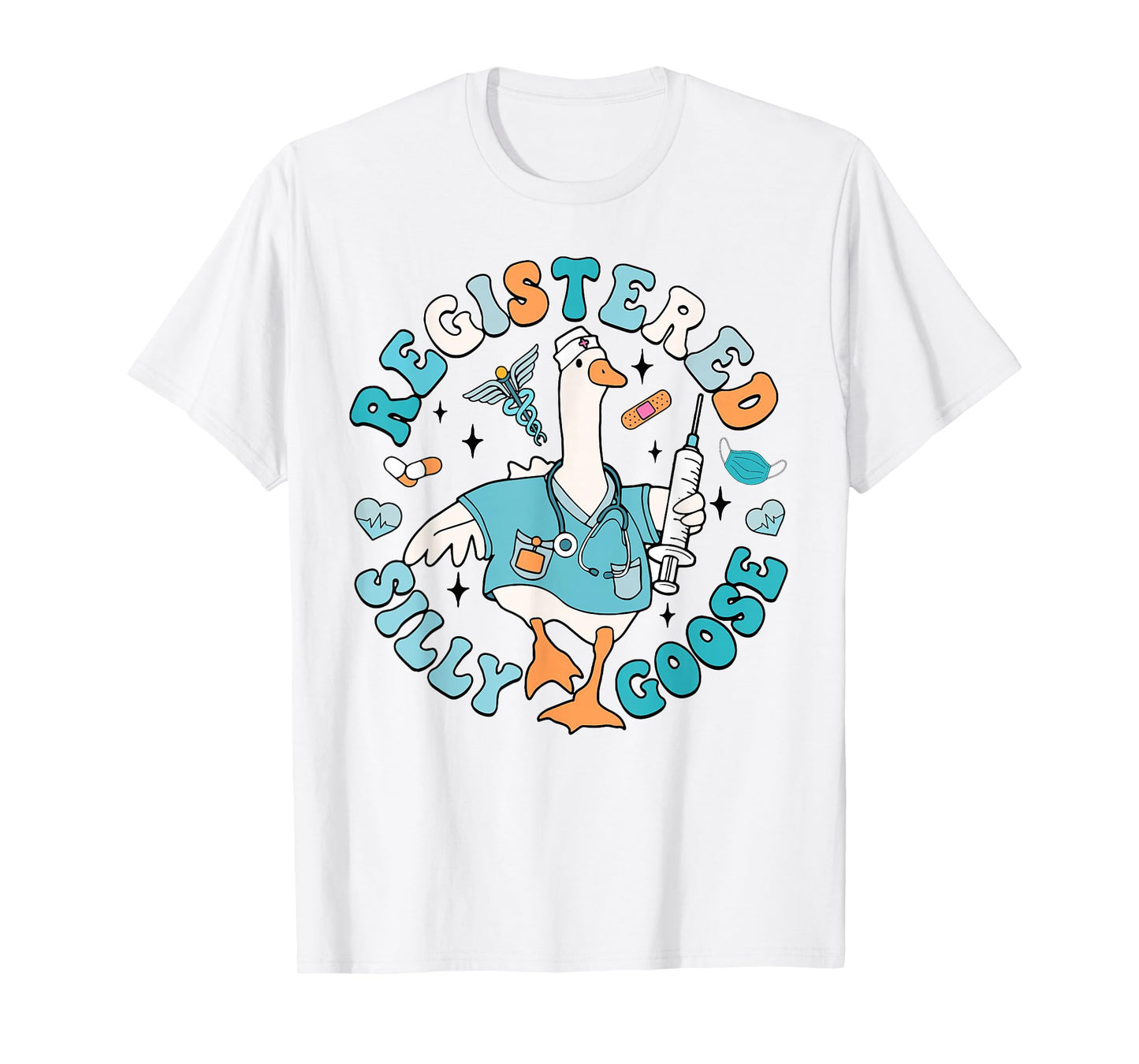 Groovy Registered Silly Goose Nurse Practitioner RN Nursing T-Shirt