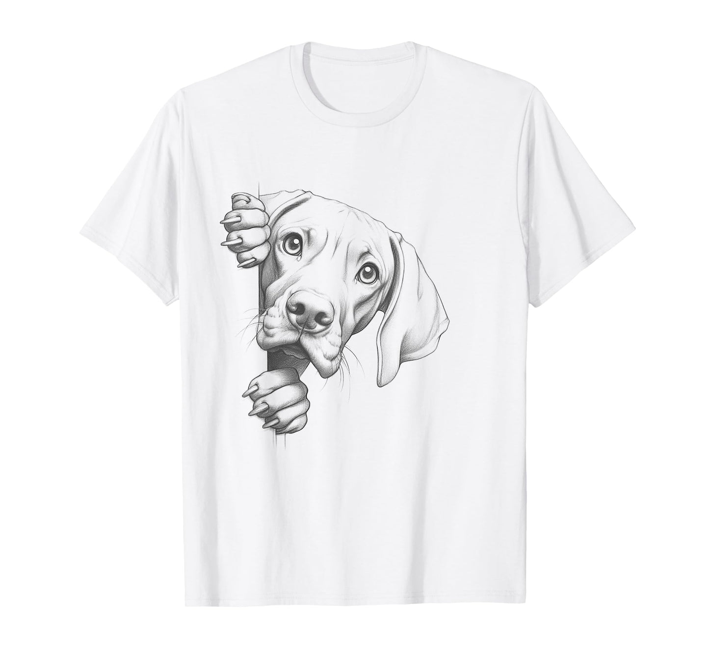 Funny Vizsla Peeking Design For Dog Owner T-Shirt