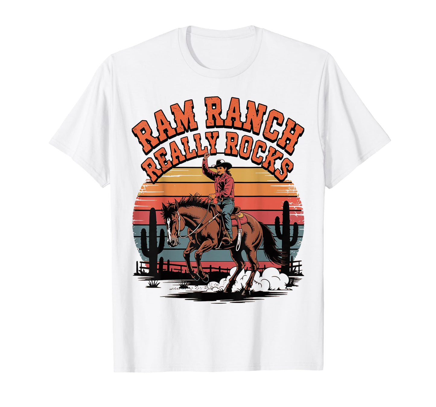 Ram Ranch Really Rocks Western Horse Riding Cowboy T-Shirt