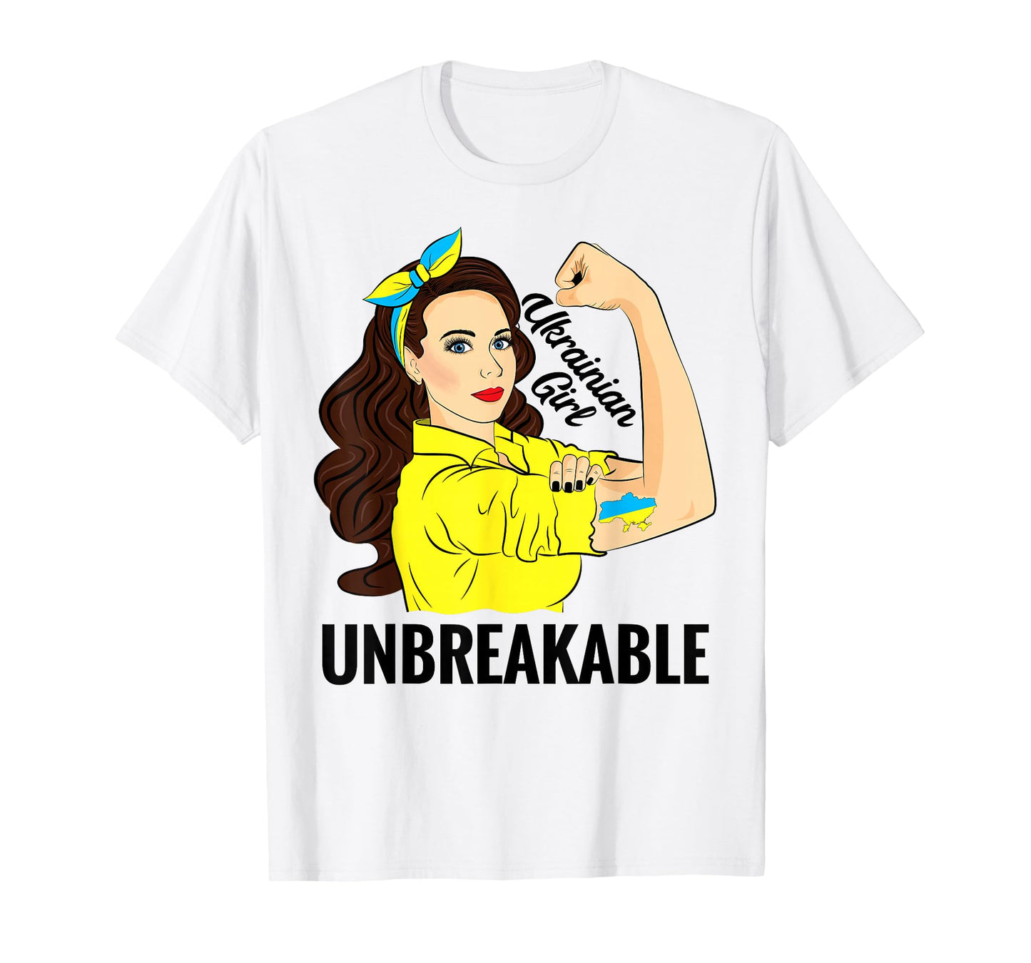 Ukrainian Women Girl Unbreakable Ukraine Flag T-Shirt