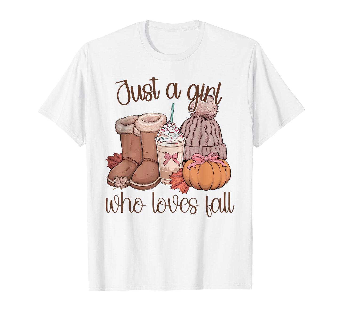 Just A Girl Who Loves Fall Pumpkin Spice Autumn Cozy Season T-Shirt