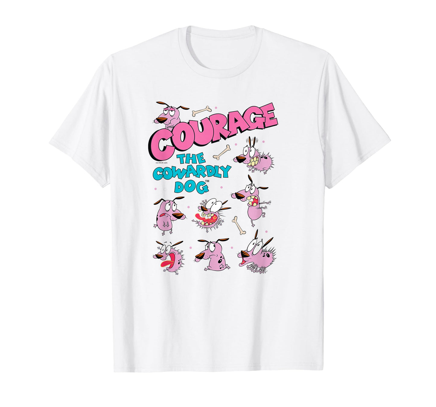 Courage The Cowardly Dog Moods of Courage Collage Cartoon T-Shirt