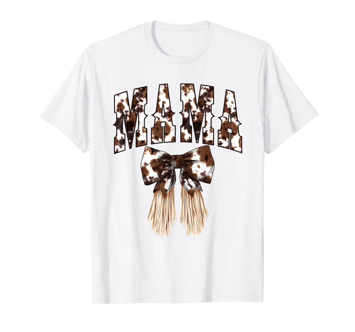 Vintage Western Cow Print Mama Coquette Bow Country Mom T-Shirt