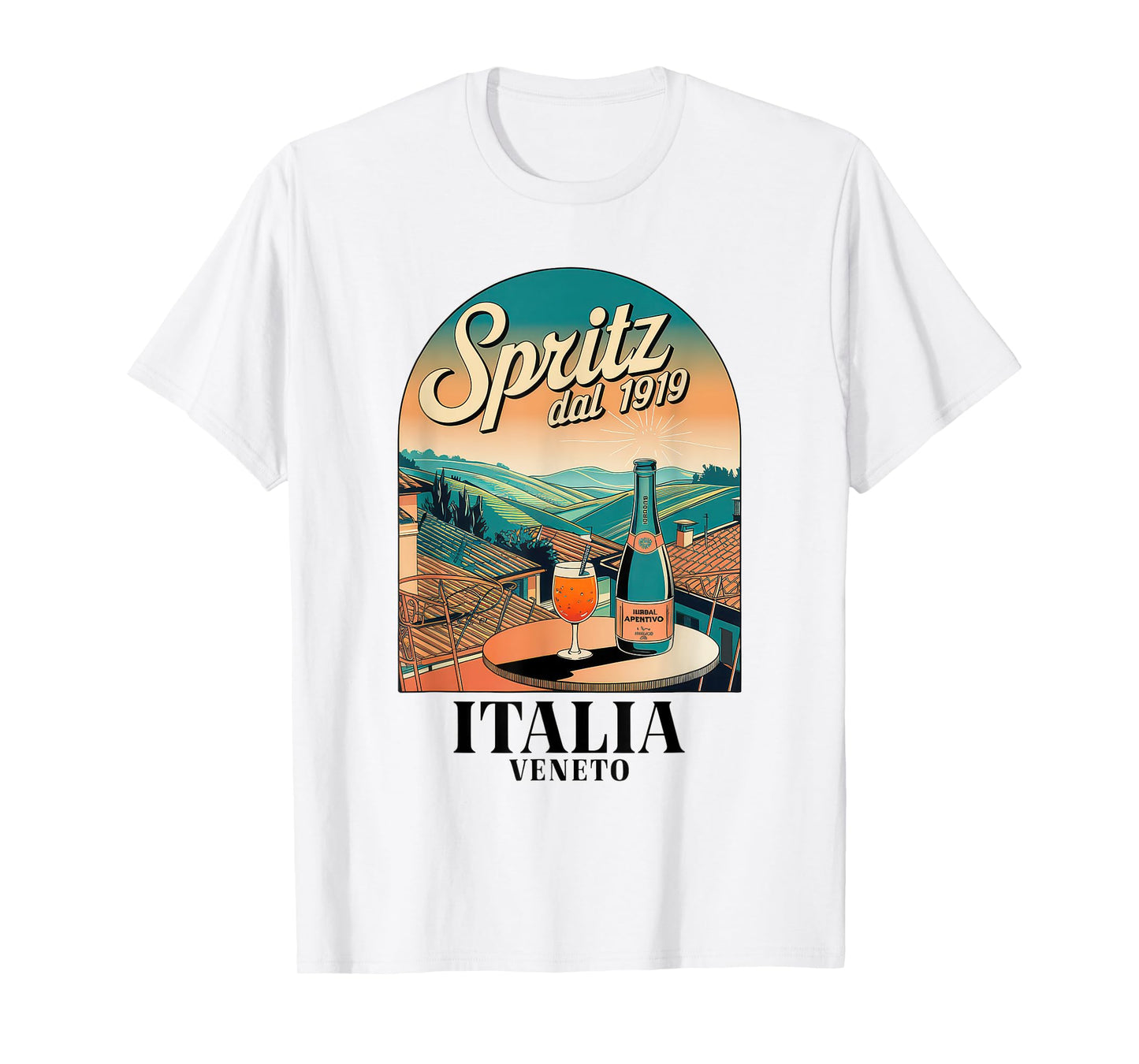 Spritz Veneto Tshirt Italia Vintage Orange Wine Cocktail T-Shirt