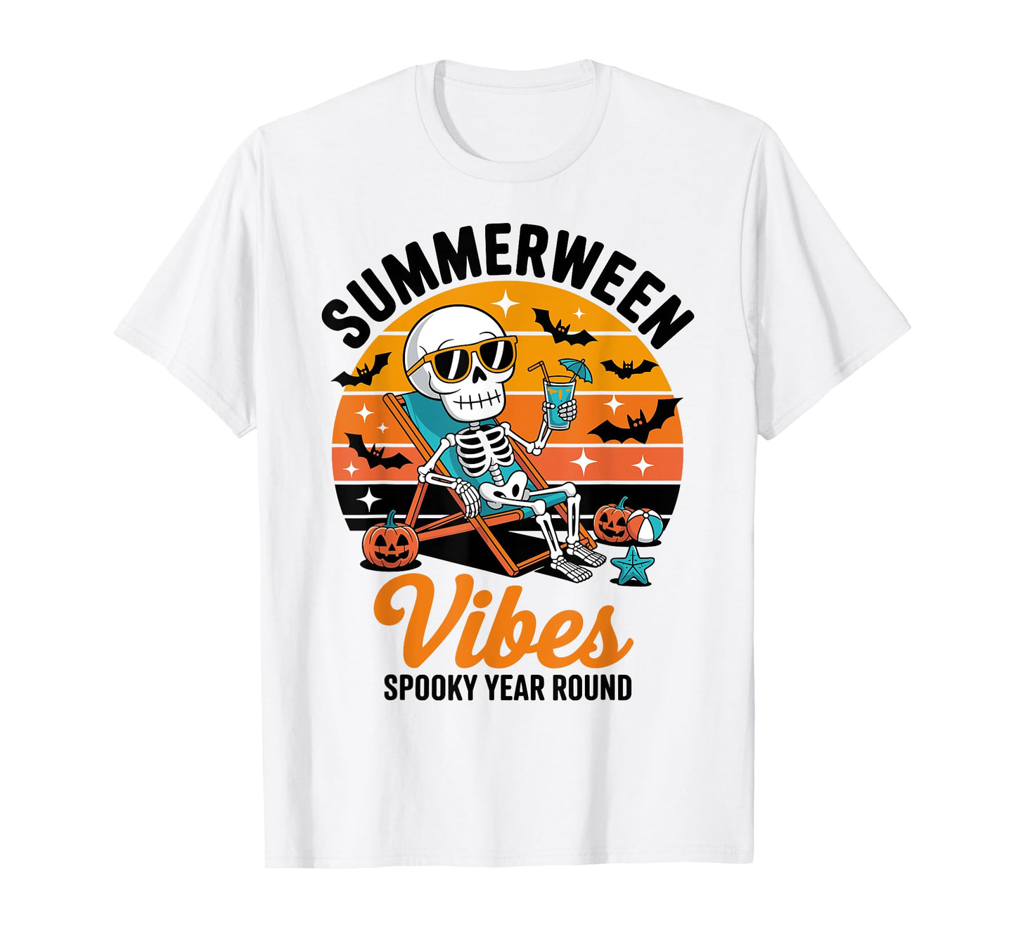 Summerween Vibes Spooky Year Round Halloween Spooky Summer T-Shirt