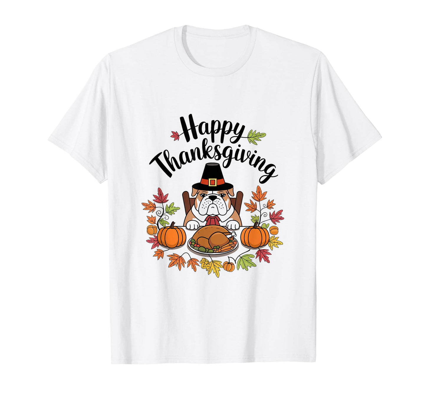 Lovers Cute Pug Turkey Dish Happy Funny Thanksgiving Gift T-Shirt
