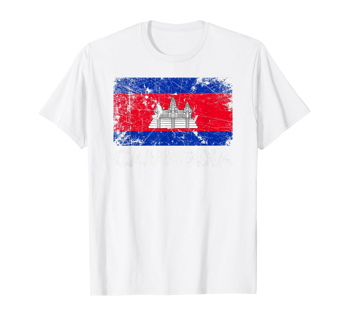 Cambodian Flag T-Shirt | Vintage Made In Cambodia Gift T-Shirt