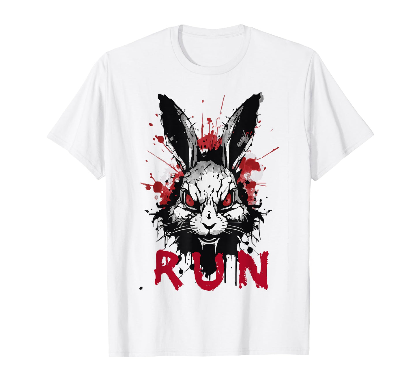 Run Rabbit, Evil Bunny Artwork, Modern Vintage Grunge Anime T-Shirt