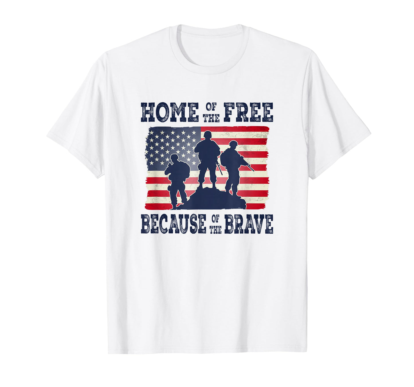 Home of The Free US Soldiers Patriotic Tribute T-Shirt