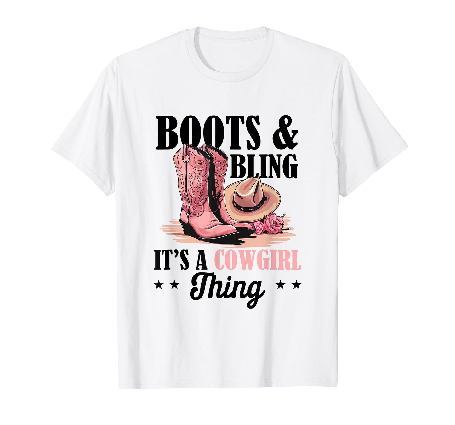 Rodeo Western Country Southern Cowgirl hat - Boots & Bling T-Shirt