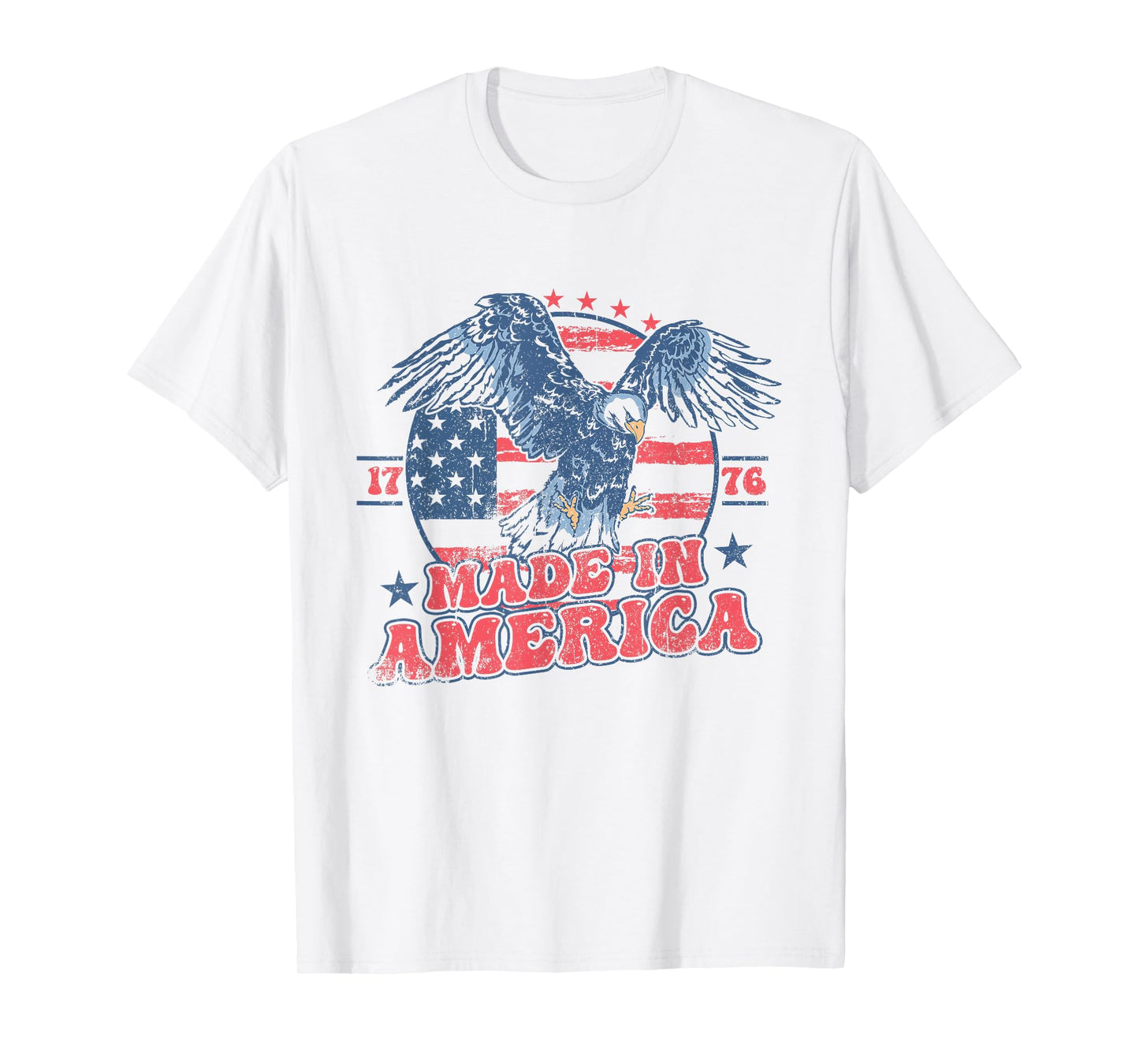 4th of July Groovy Eagle 1776 Made In America Vintage Retro T-Shirt