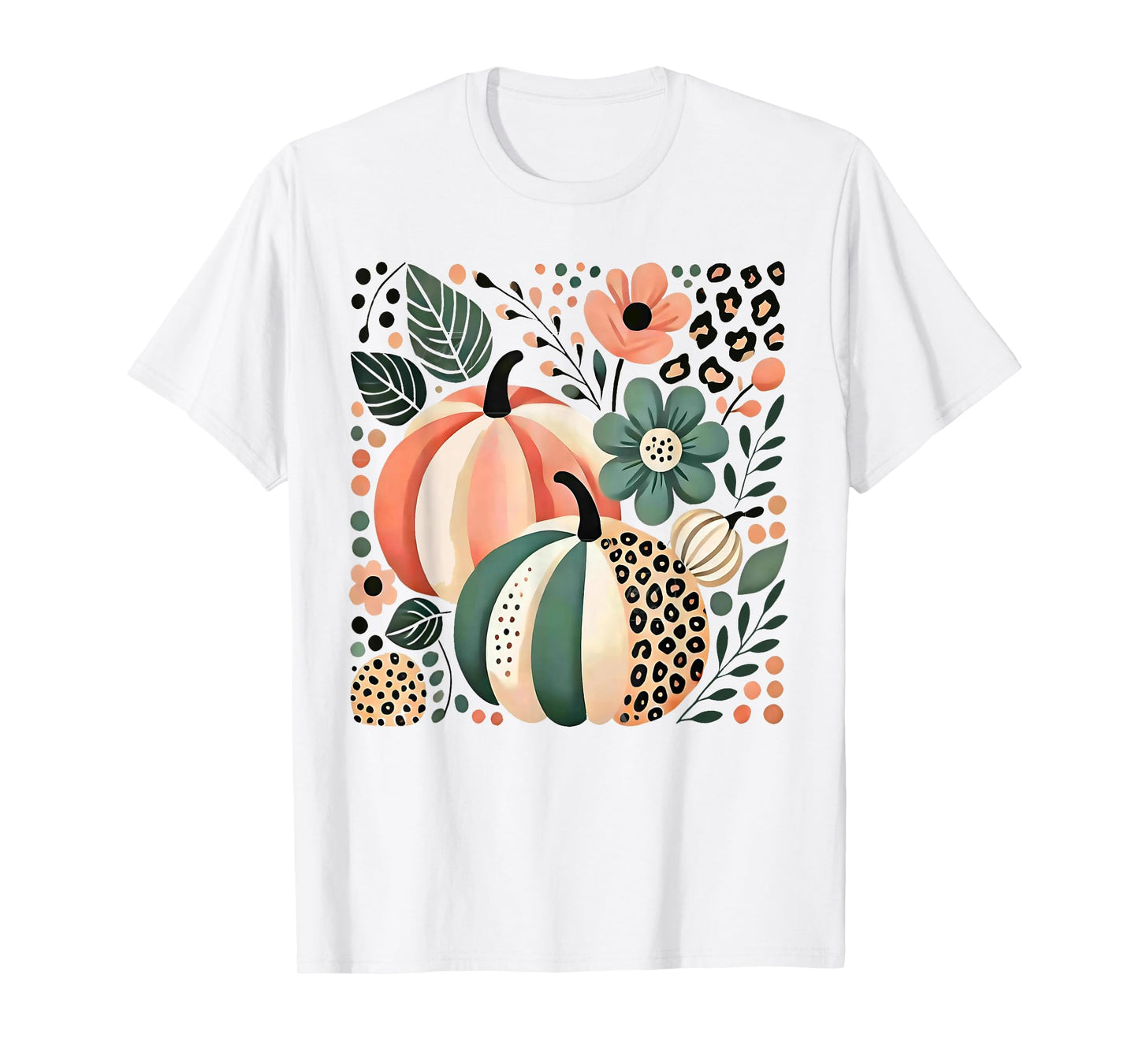 Wildflower Pumpkin Season Autumn Fall Leaves Thanksgiving T-Shirt