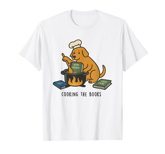 Dog Cooking The Books T-Shirt