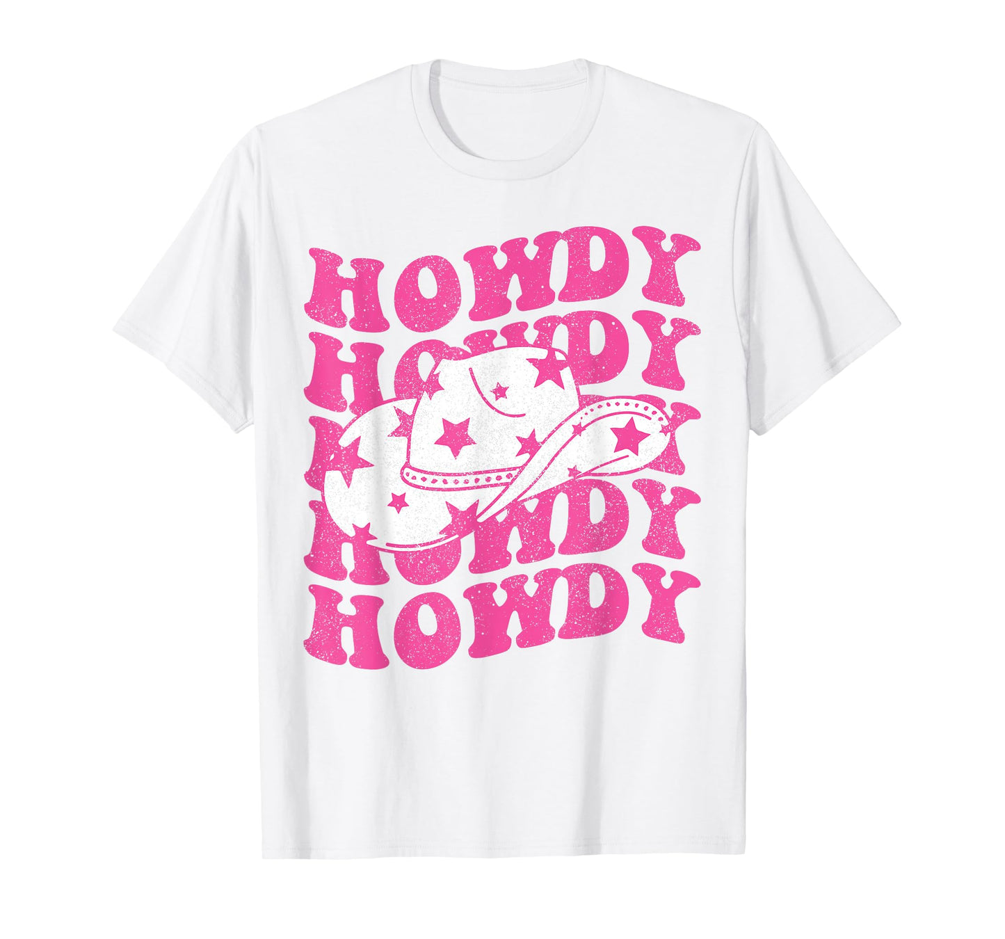Howdy Southern Western Girl Country Rodeo Pink Cowgirl Retro T-Shirt