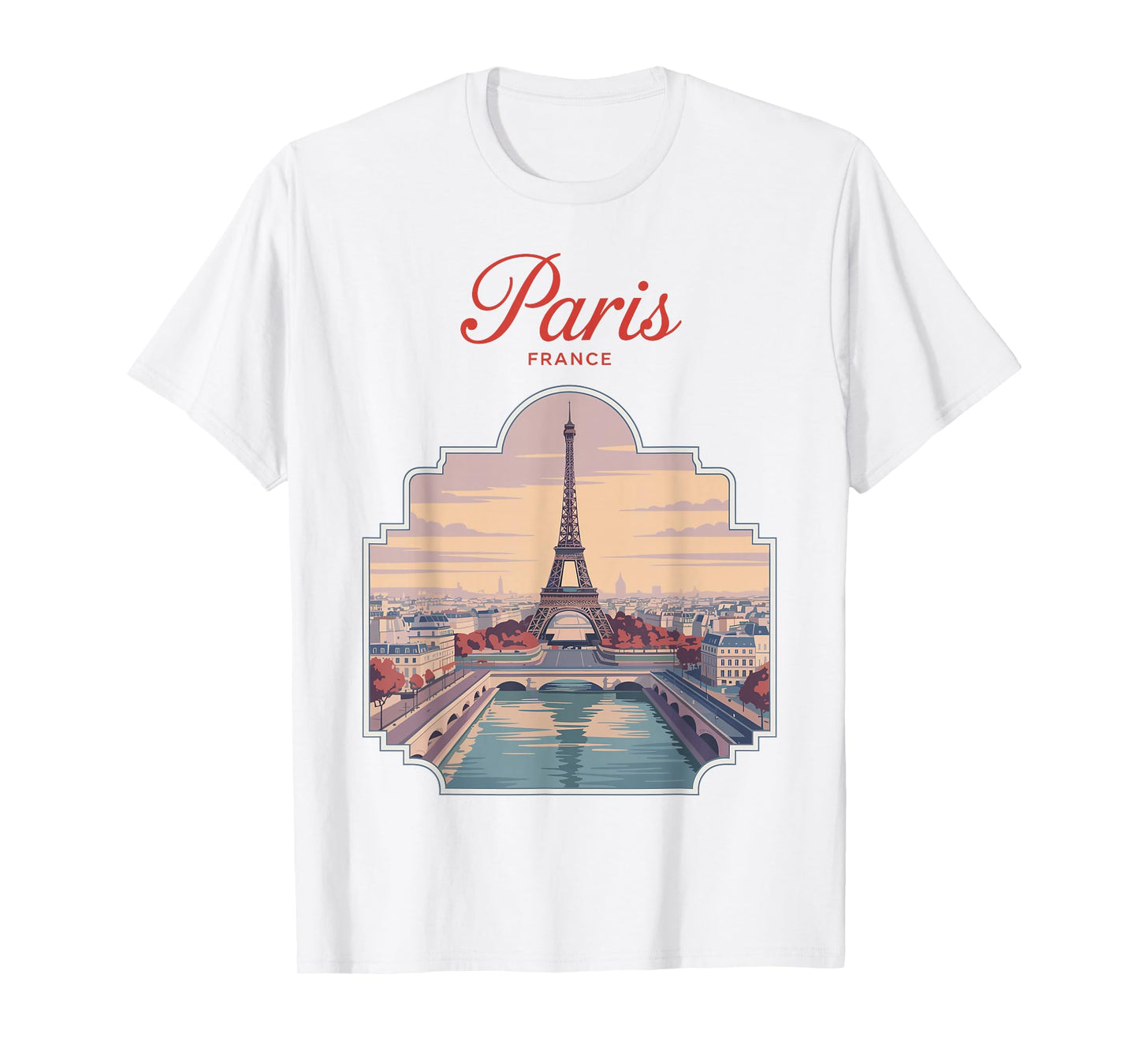 Paris Eiffel Tower France Souvenir Travel Poster Art T-Shirt
