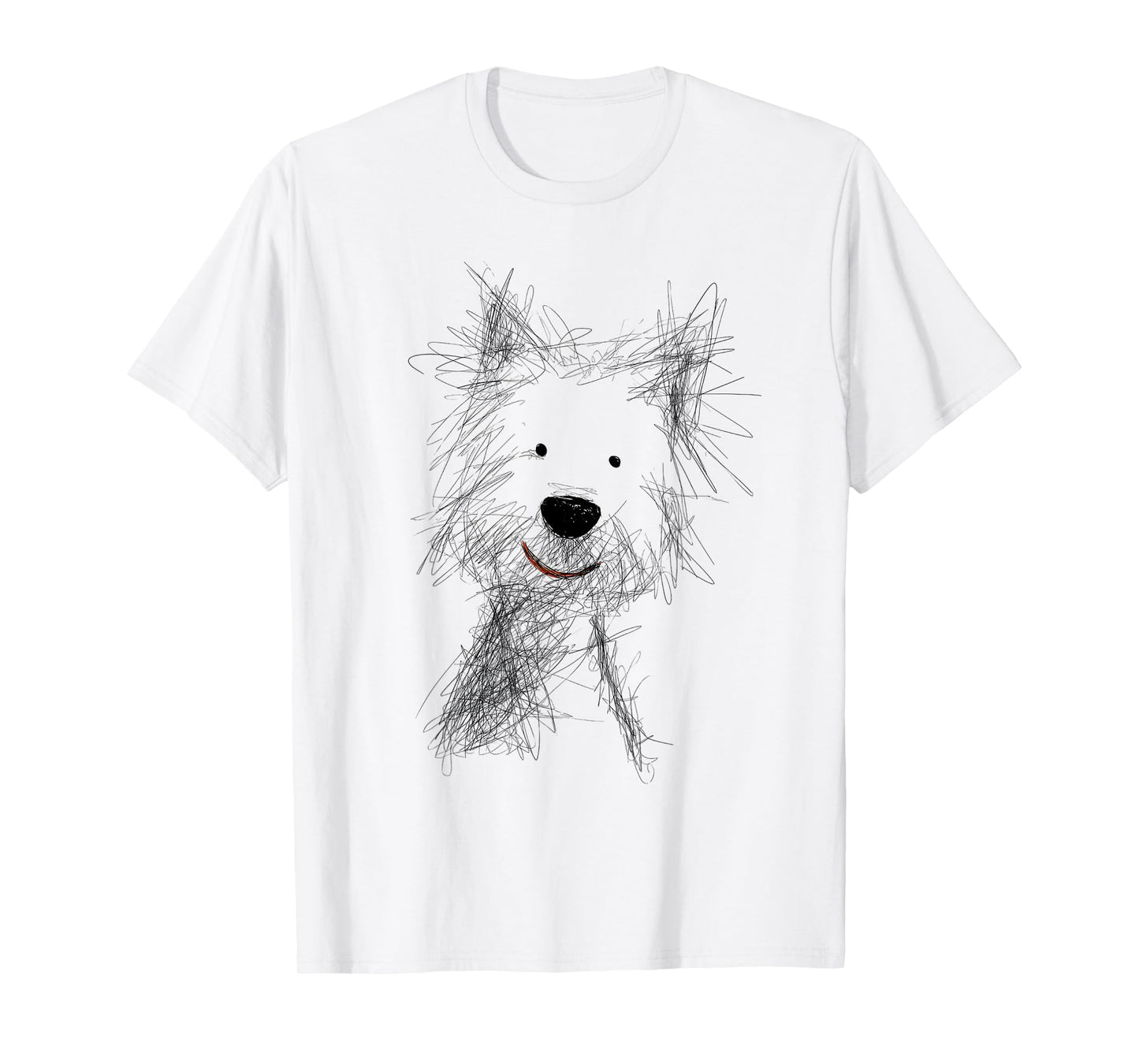 West Highland White Terrier Sketch Art - Cute Westie Dog T-Shirt