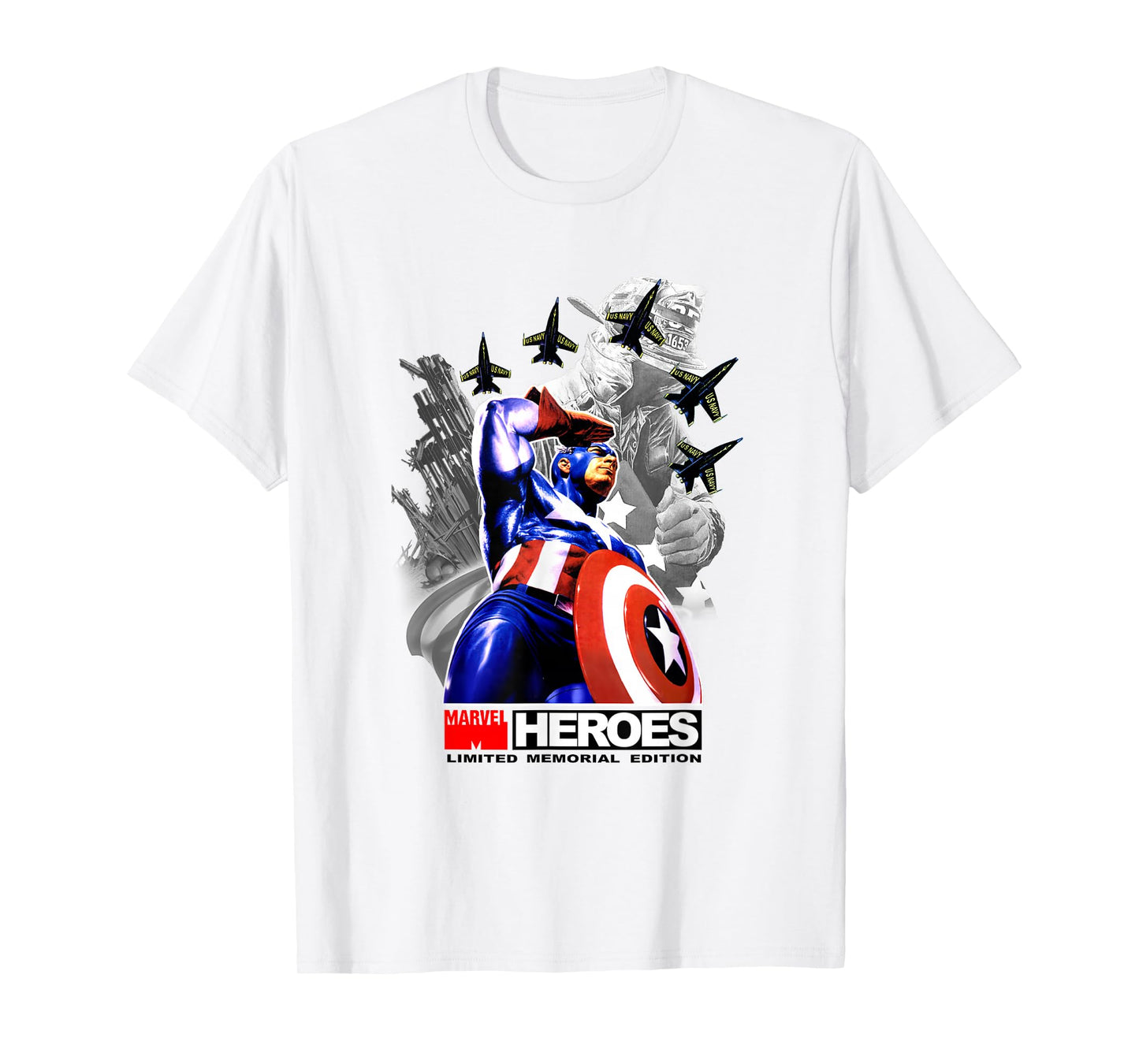 Marvel Captain America New York Heroes Memorial Tribute T-Shirt