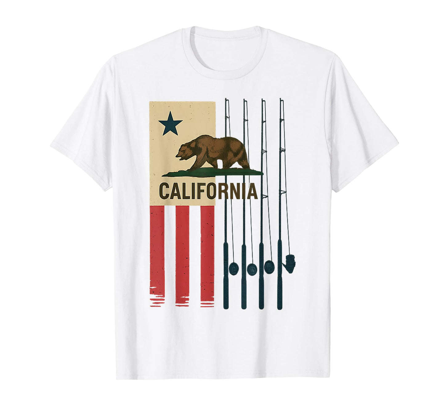 California Bear Fishing Design for Outdoor Enthusiasts T-Shirt