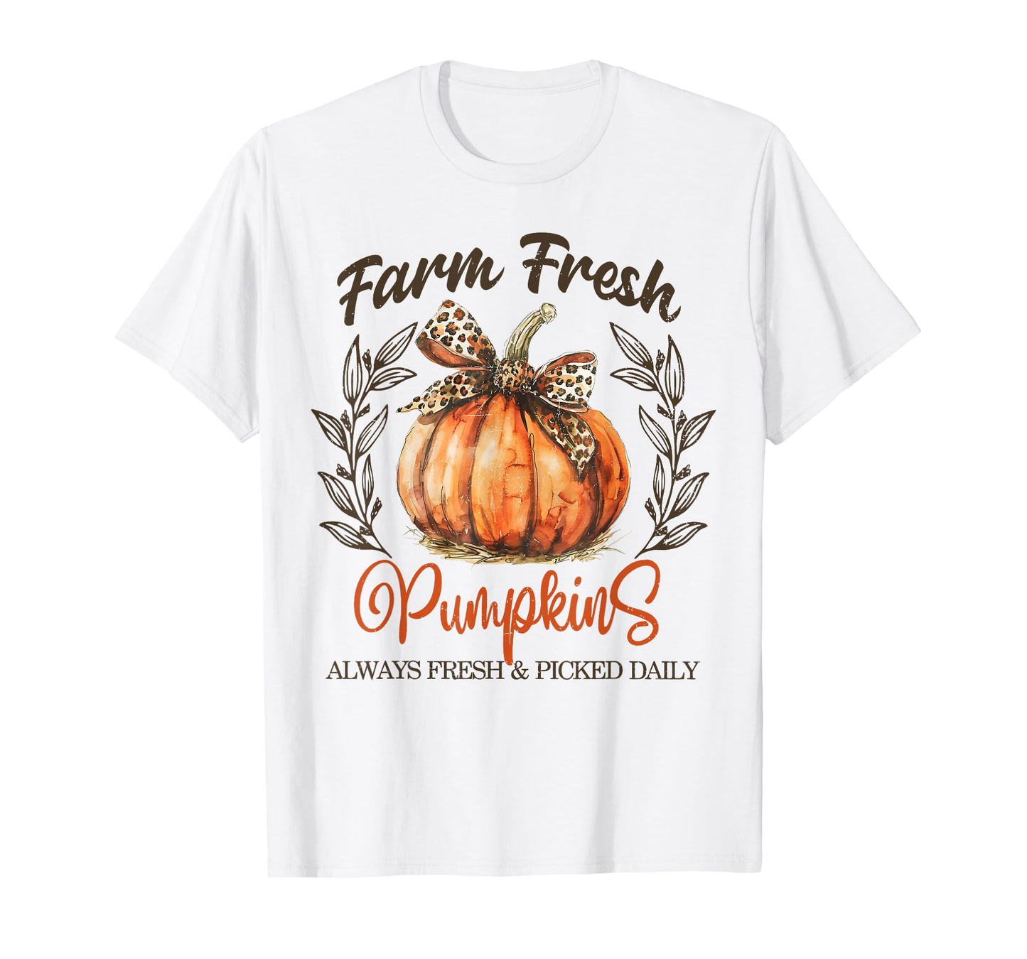 Farm Fresh Pumpkins Coquette Bow Autumn Fall Thanksgiving T-Shirt