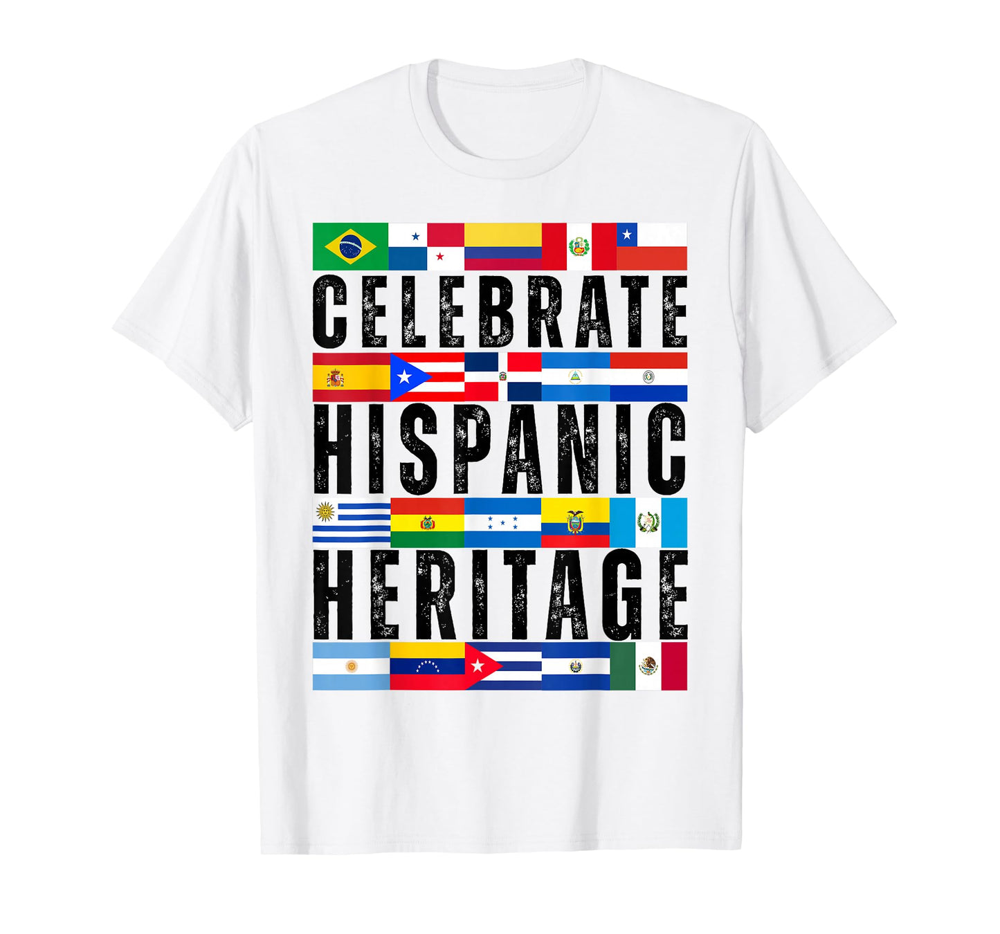 Hispanic Countries Flags Celebrate Hispanic Heritage Month T-Shirt