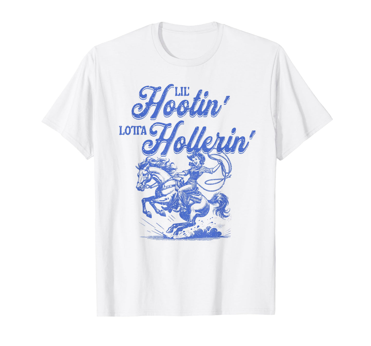 Retro Lil' Hootin' Lotta Hollerin' Funny Cowgirls Graphics T-Shirt
