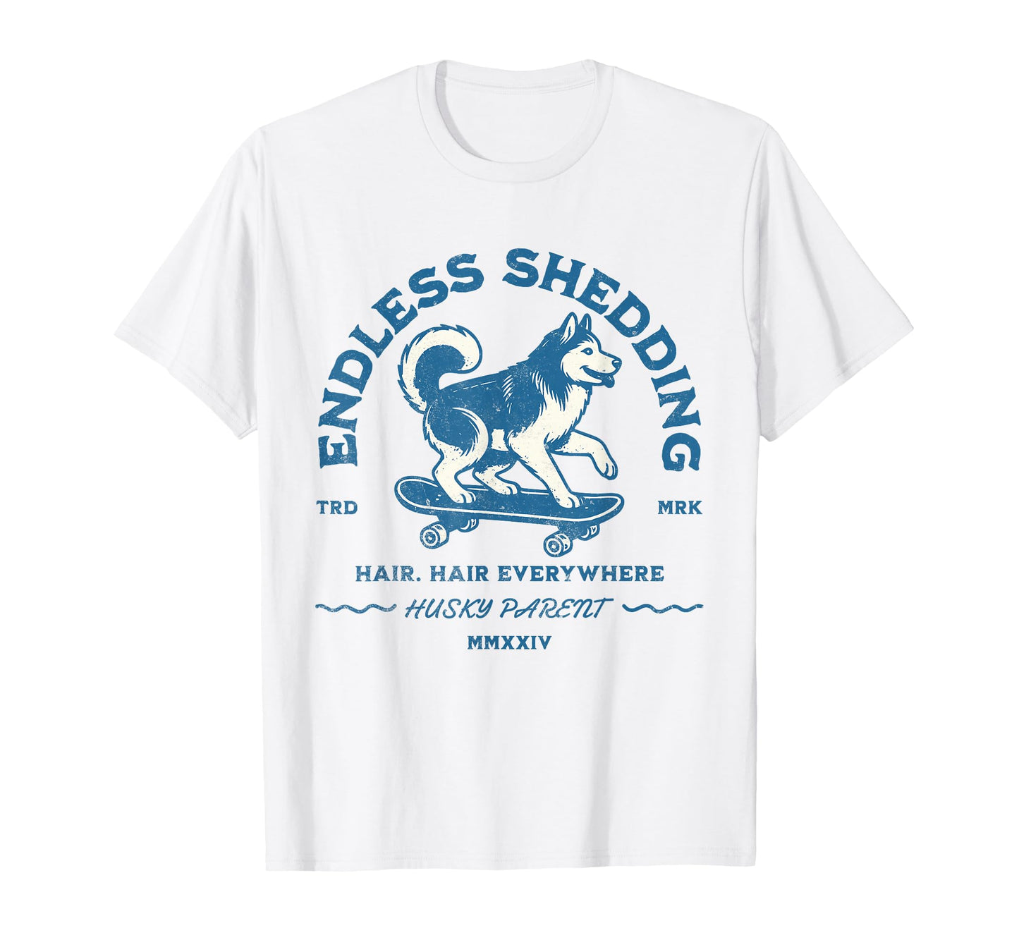 Siberian Husky Funny Skating Shedding Dog Pet Parent T-Shirt for Men Women