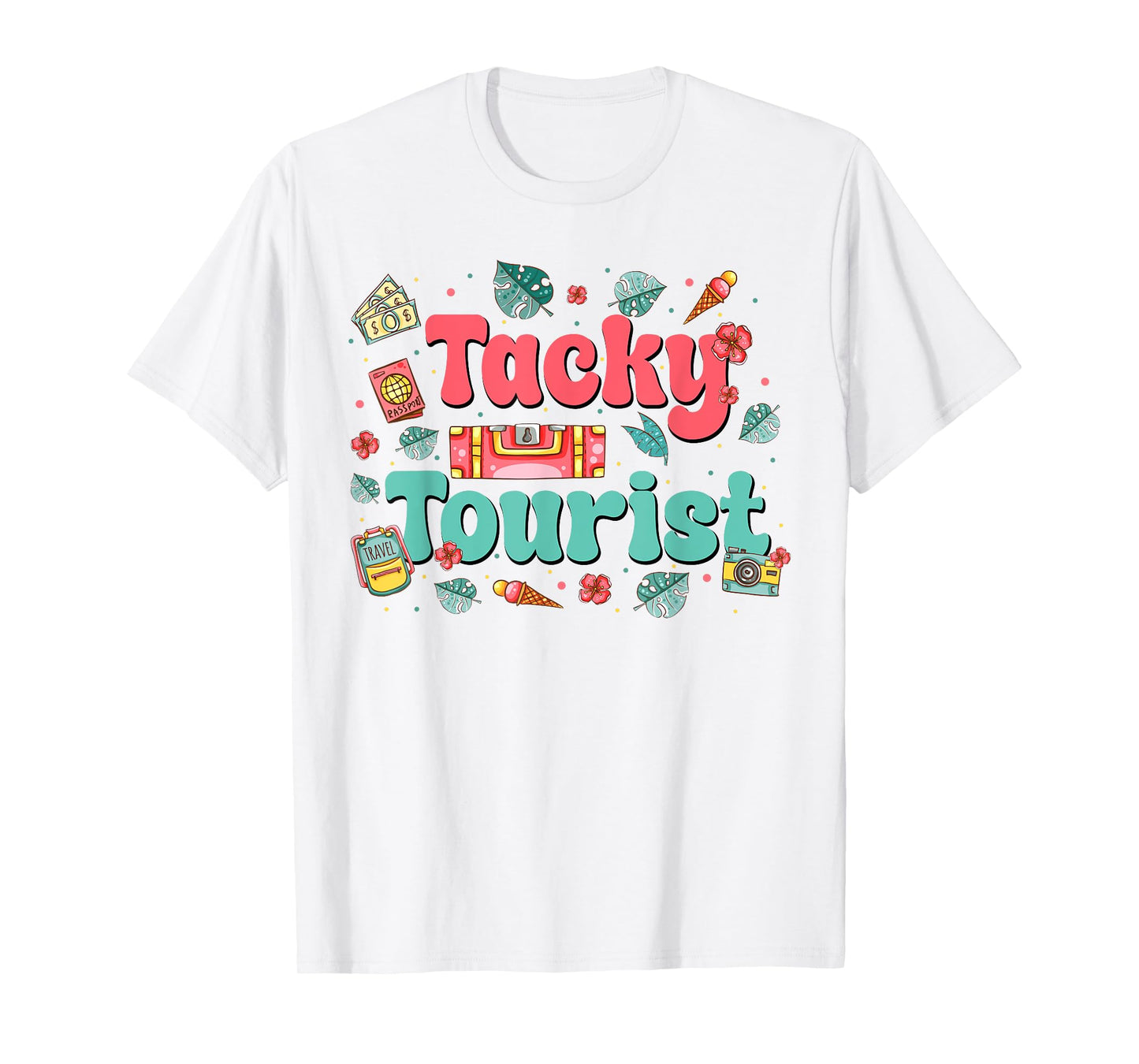 Funny Tourist Costume Tie Dye Tacky Traveler Tacky Tourist T-Shirt