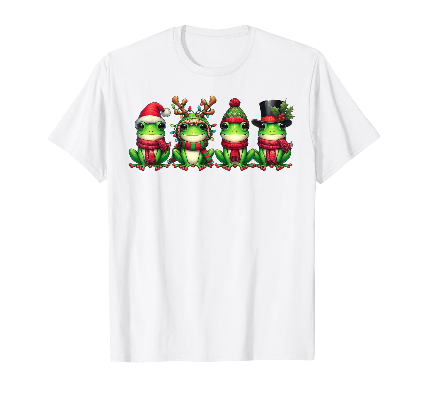 Cute Christmas Frogs Santa Funny Holiday Winter Frog Lovers T-Shirt