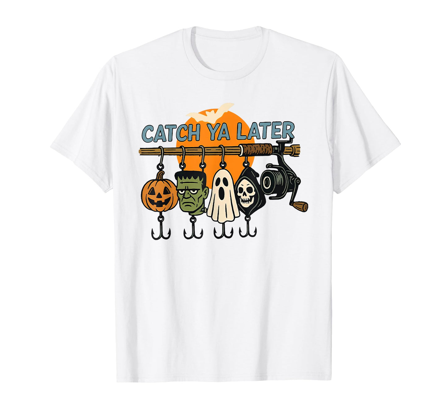 Halloween Catch Ya Later Fishing Fisherman Spooky Season T-Shirt