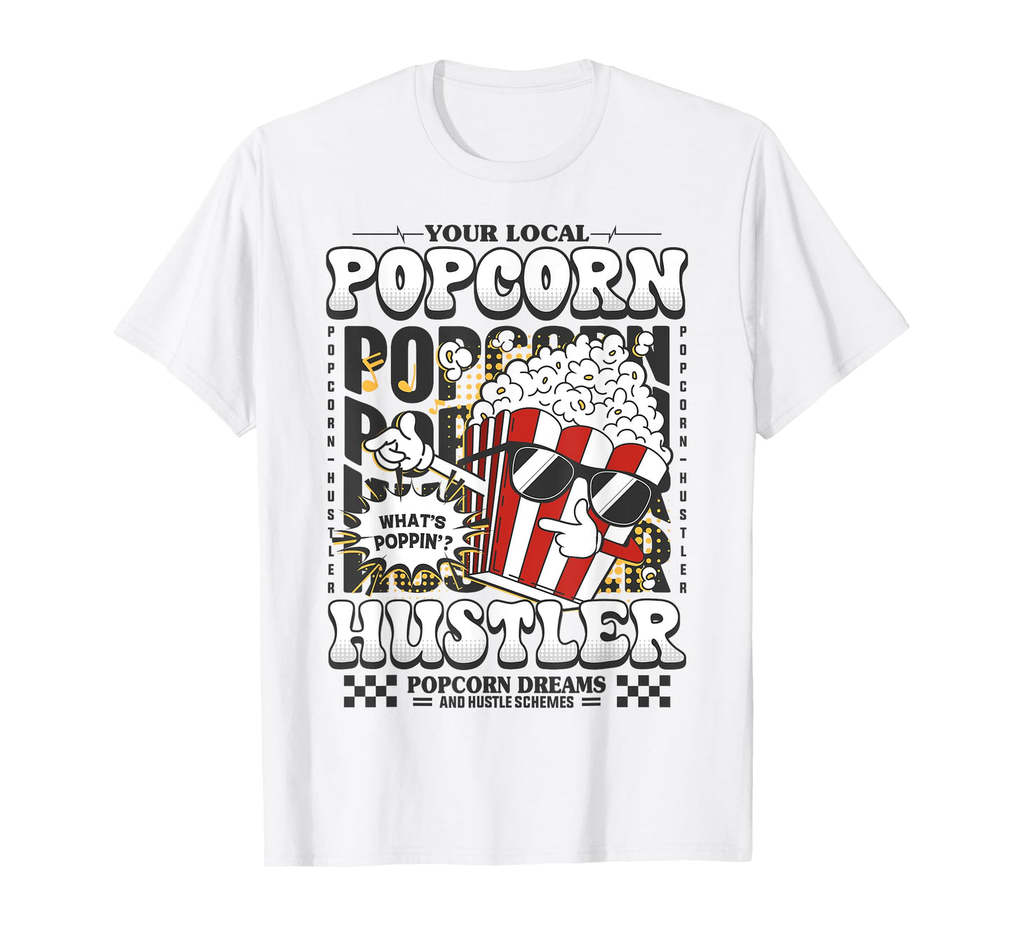 Popcorn For Women Men Popcorn Seller Boys Girls Costume Kids T-Shirt