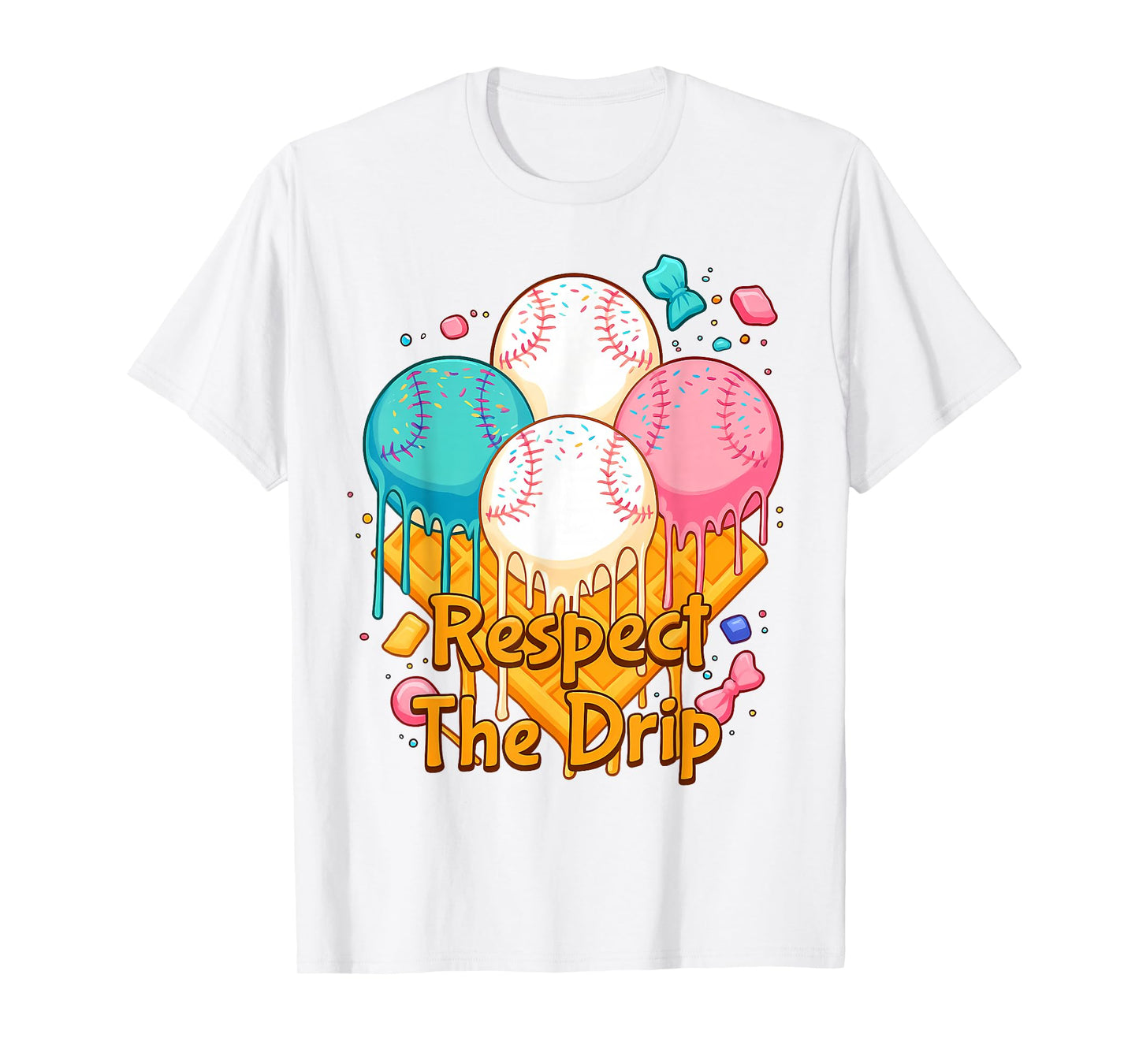 Respect The Drip Baseball Drip Boys Ice Cream Drip Youth T-Shirt