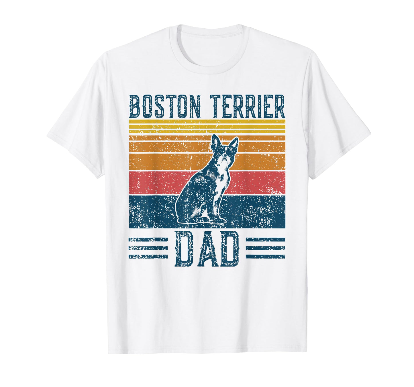 Dog Papa - Vintage Boston Terrier Dad Men Women T-Shirt