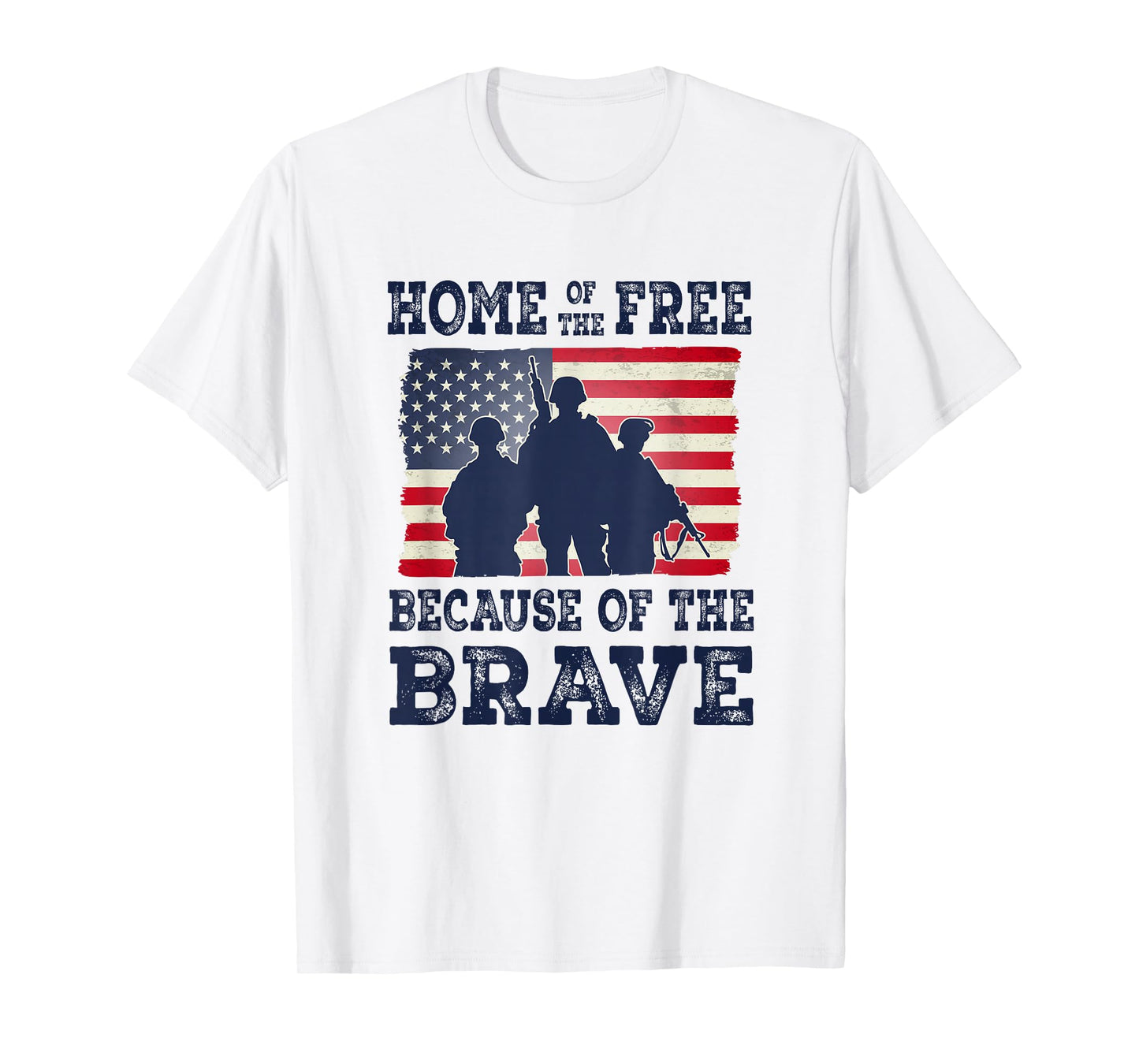 Home of The Free Because of The Brave Veteran Flag T-Shirt