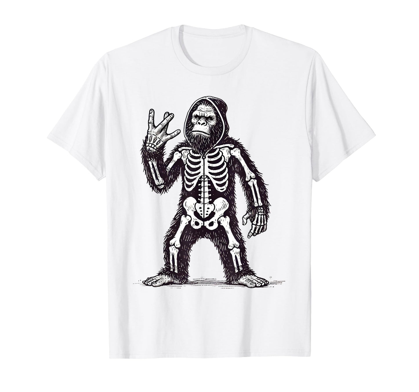 Cool Halloween Pumpkin Bigfoot Skeleton Westside T-Shirt