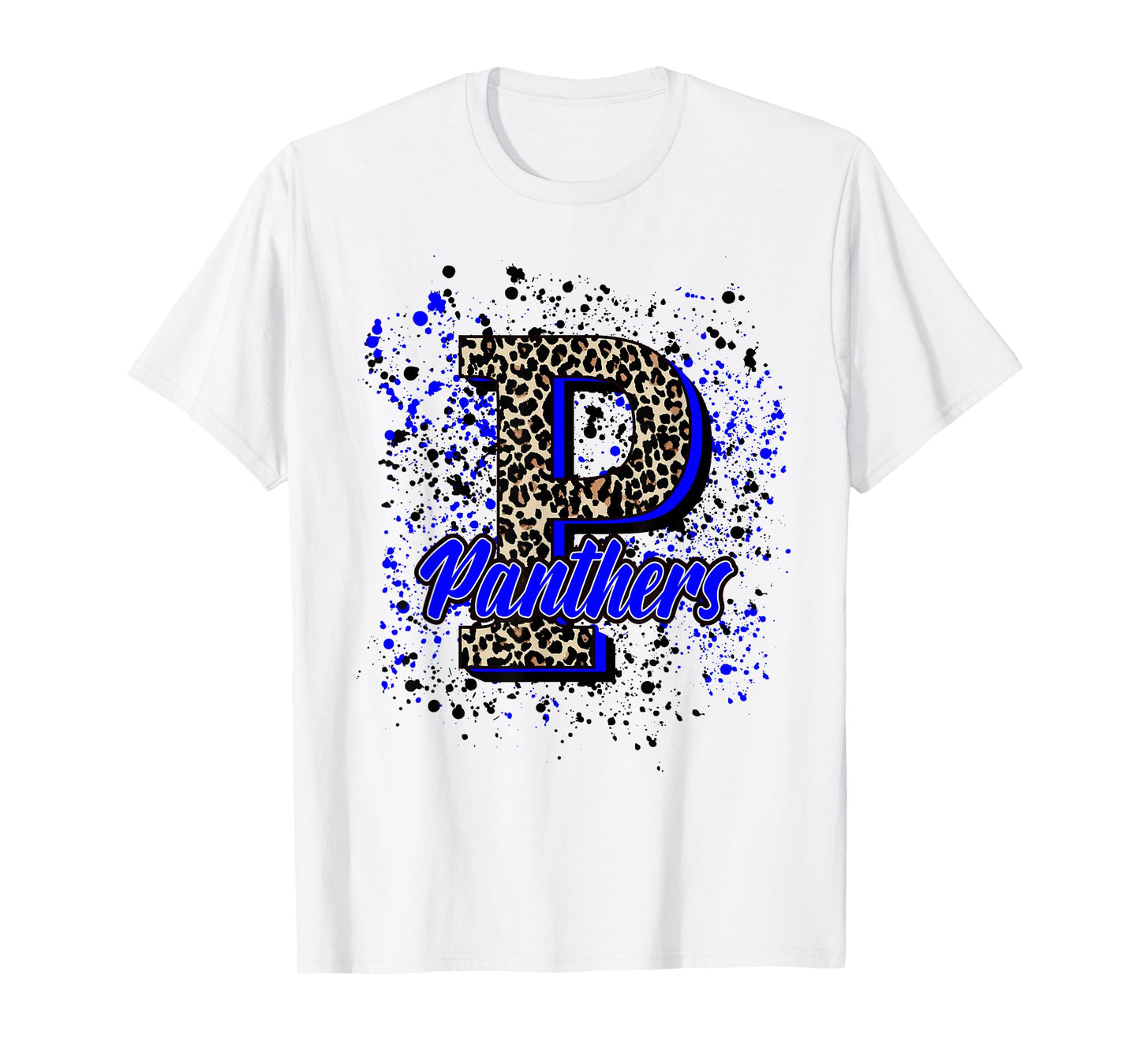 Panthers Mascot Blue Black School Spirit T-Shirt