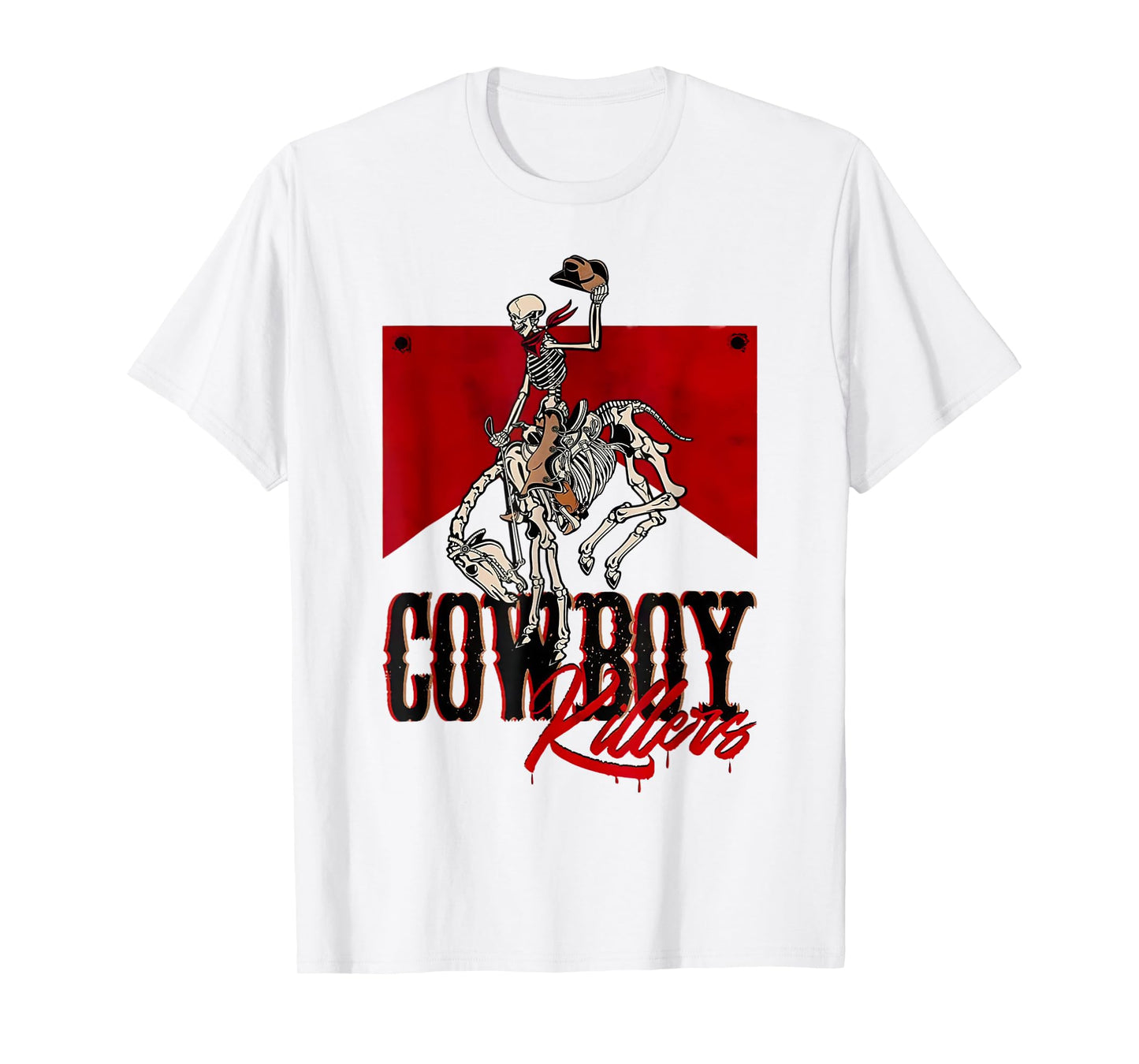 Cowboy Kller Vintage Skeleton Boho Western Country T-Shirt