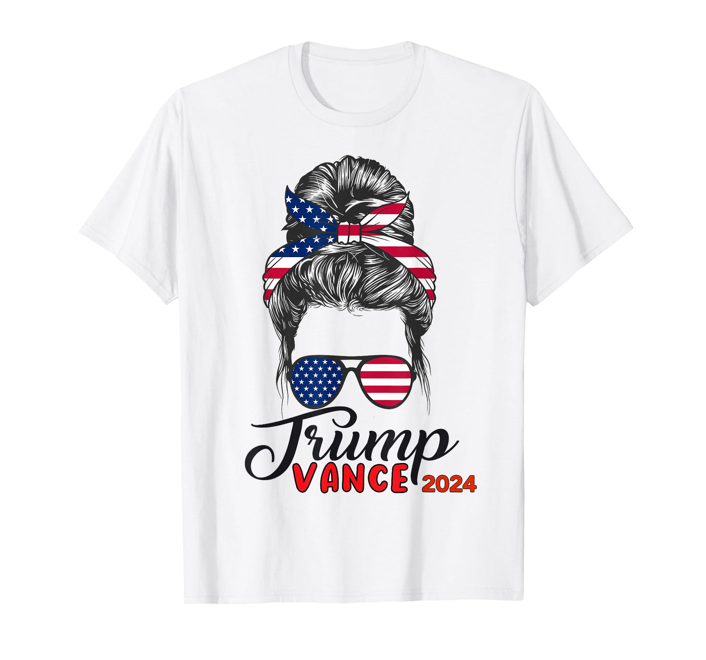 Trump Vance 2024 Trump Girl USA Flag T-Shirt