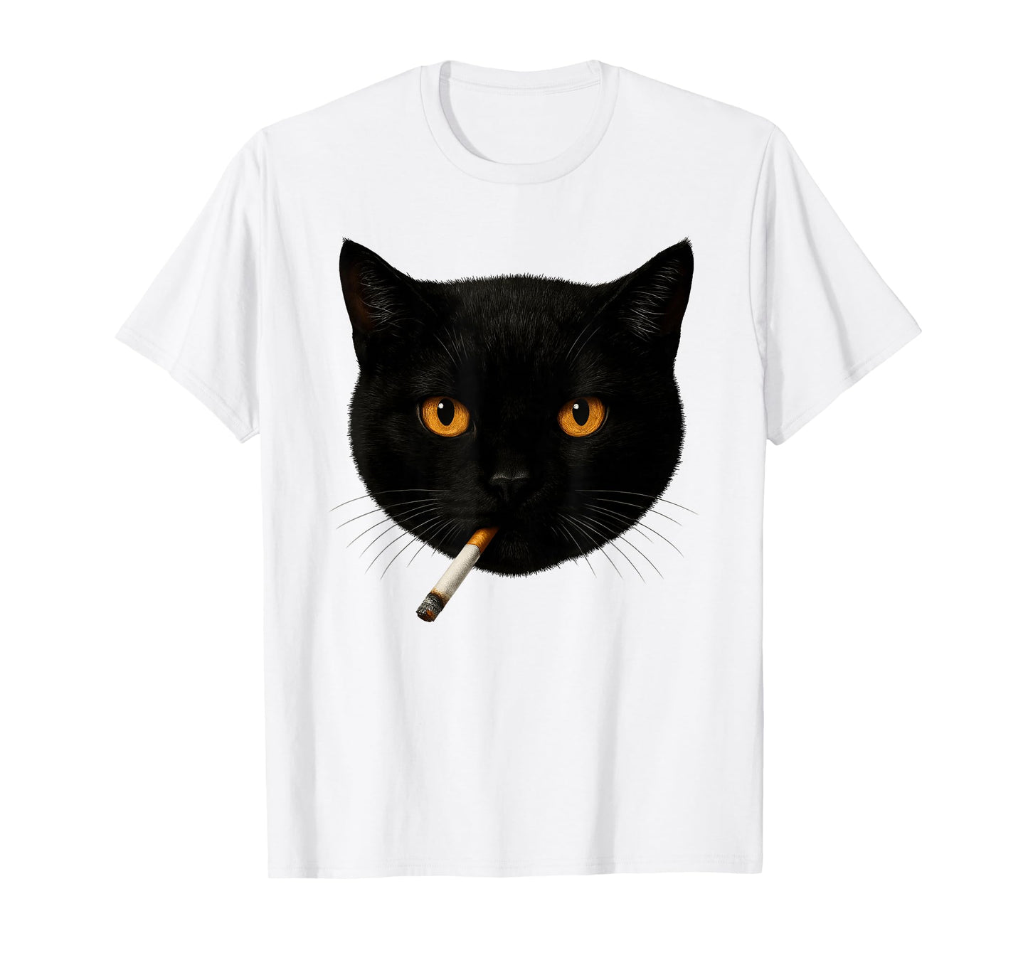 Funny Black Cat Meme Cat Smoking Cigarette Cat Lovers T-Shirt