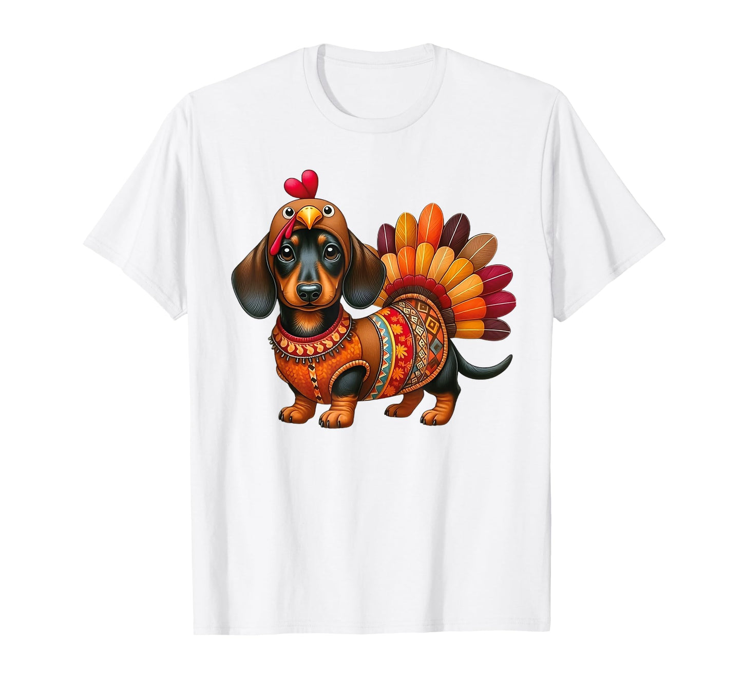 Cute Thanksgiving Turkey Weiner Dachshund Dog Costume T-Shirt