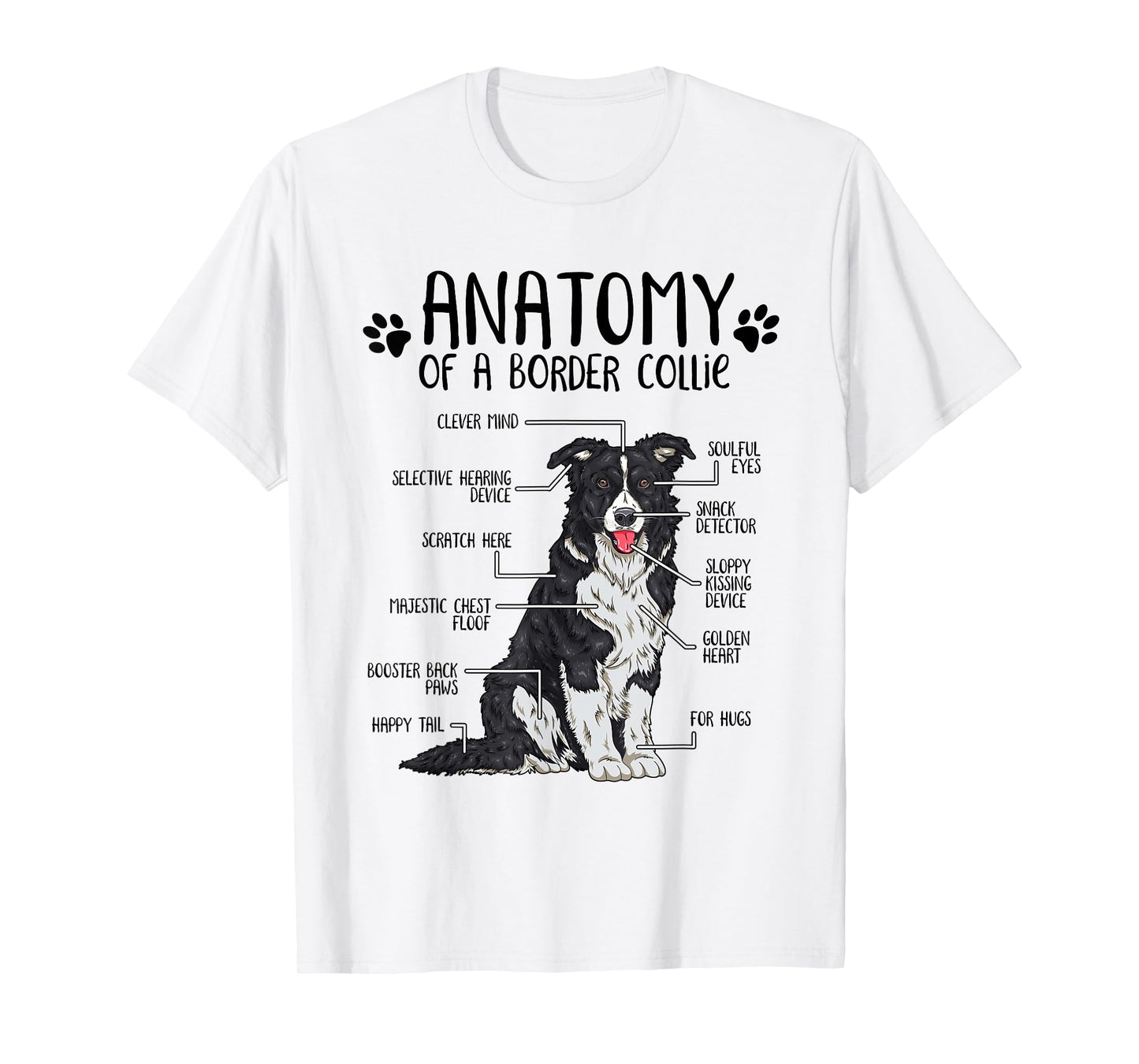 Funny Anatomy Border Collie Dog Lover Border Collie Owner T-Shirt
