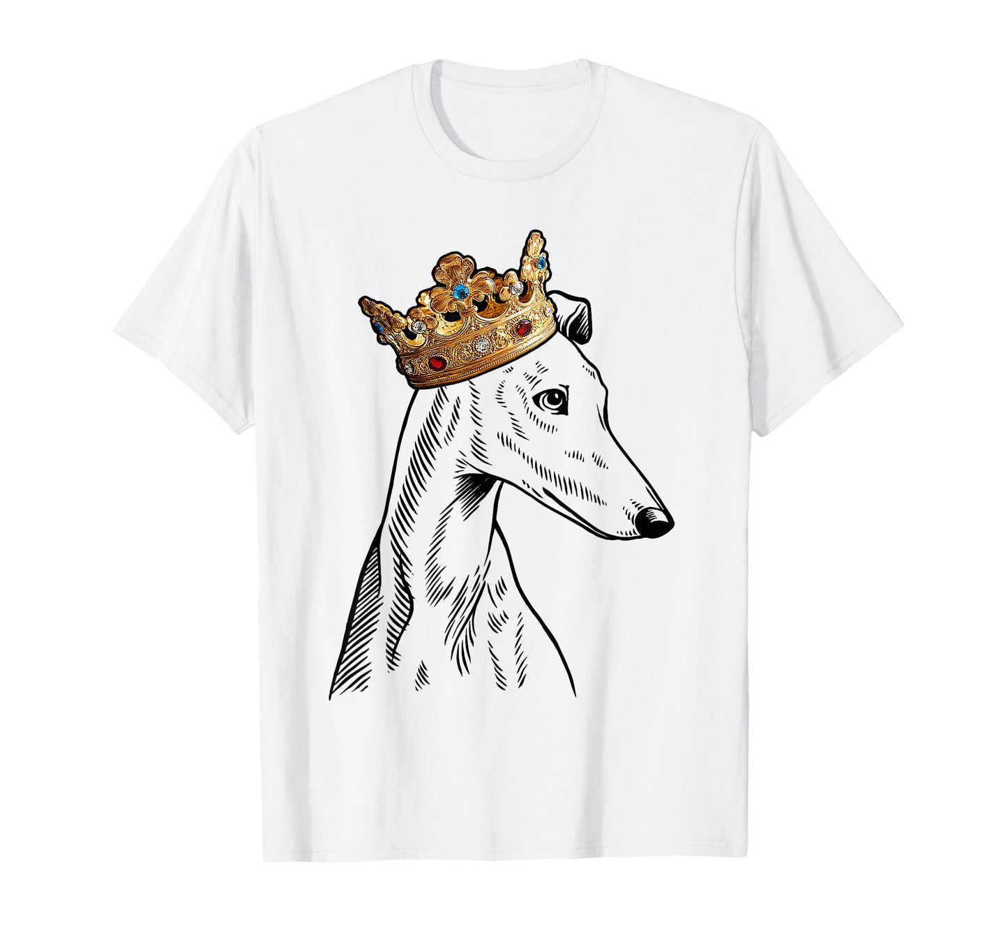 Greyhound Dog Wearing Crown T-Shirt