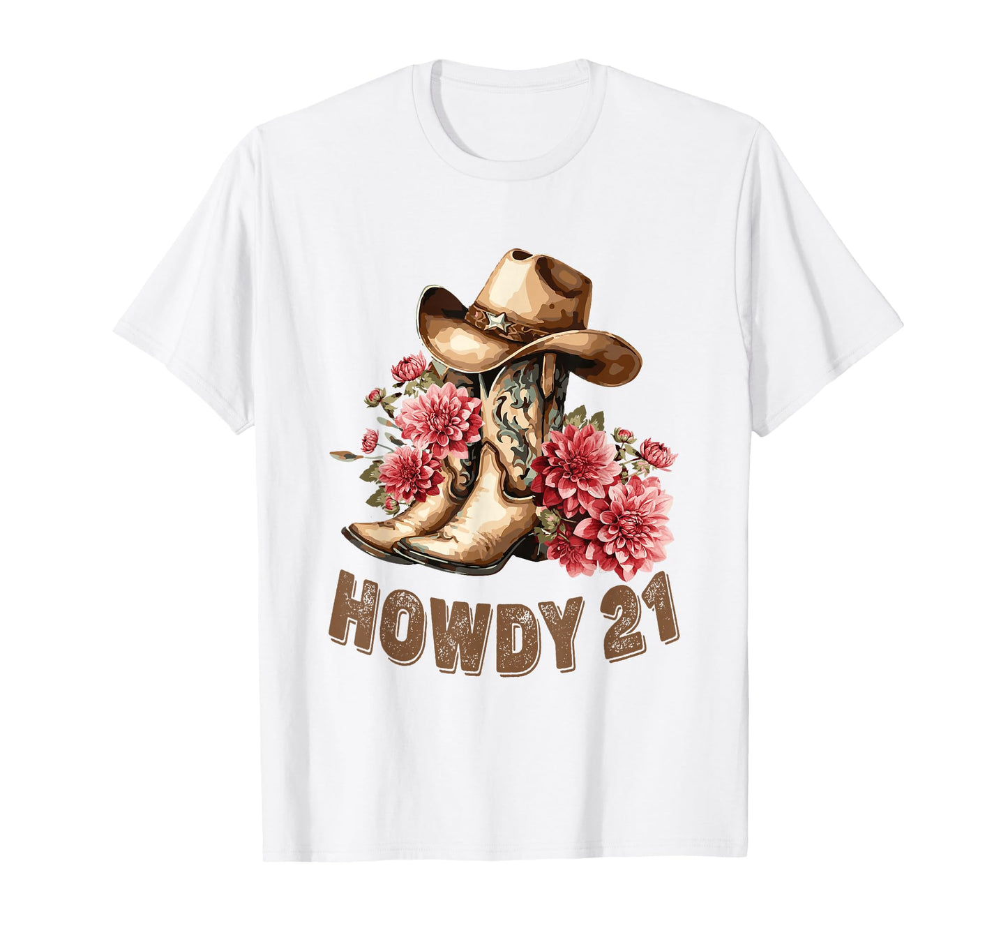 Howdy 21 Year Old Girl Western Country Cowgirl 21st Birthday T-Shirt