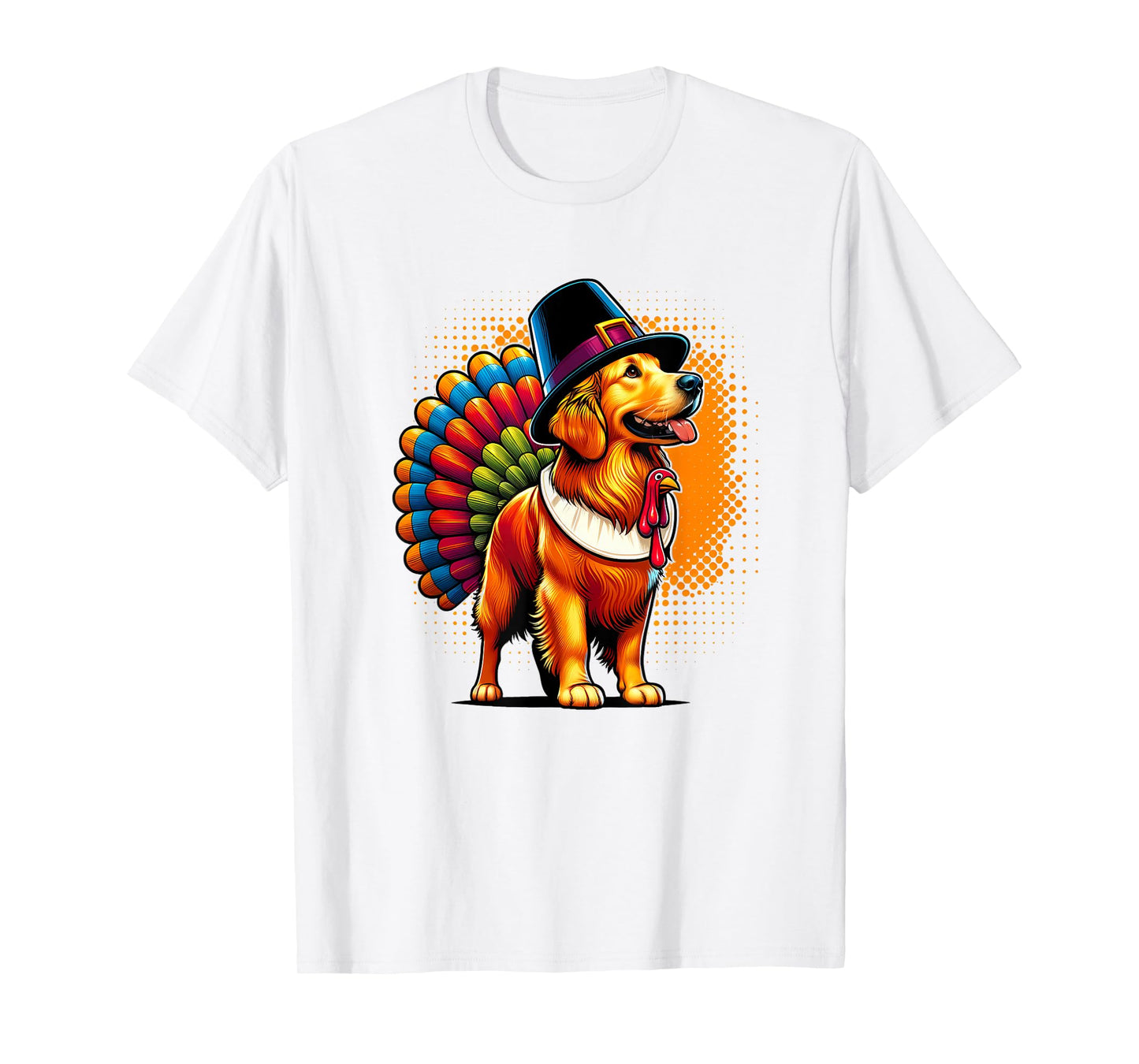 Humor Thanksgiving Turkey Golden Retriever Dog T-Shirt