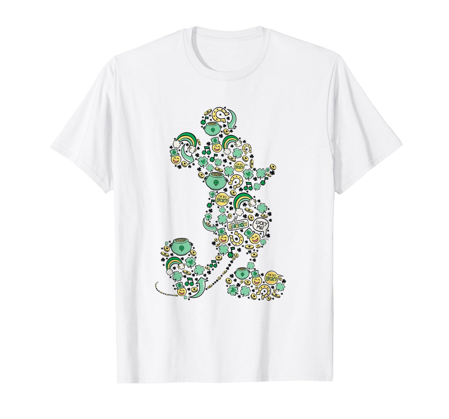 NEW Disney Mickey St. Patrick's Day Lucky Icons Silhouette T-Shirt