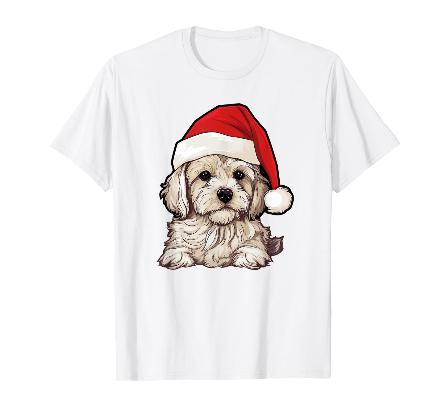 Cavachon Santa Hat Christmas Dog Lovers Gift Mom Dad Xmas Men Women Kids T-Shirt