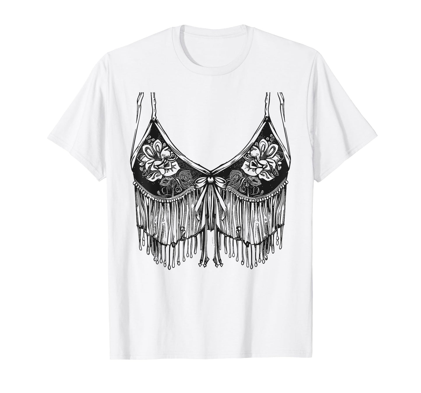 Lingerie Bra Graphic Cowgirl Fringe Trendy Cute Sexy Country T-Shirt