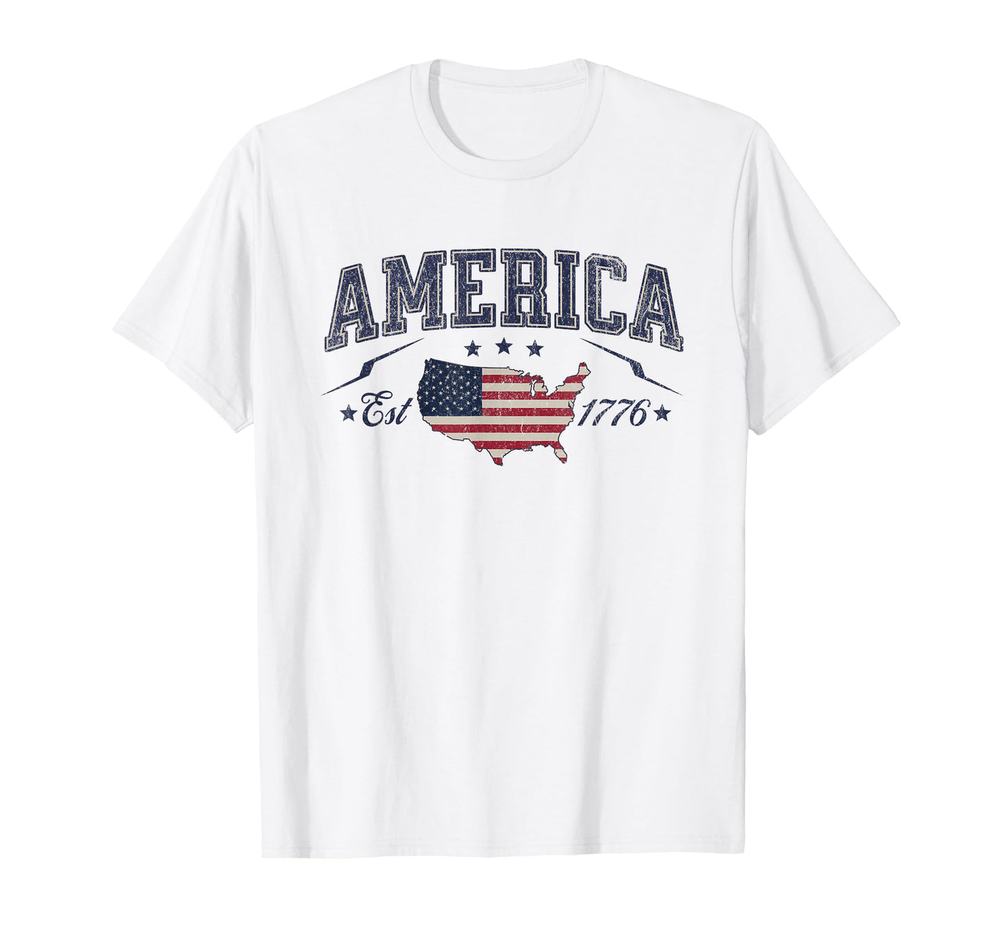 Patriotic American Flag USA Est 1776 4th of July America T-Shirt