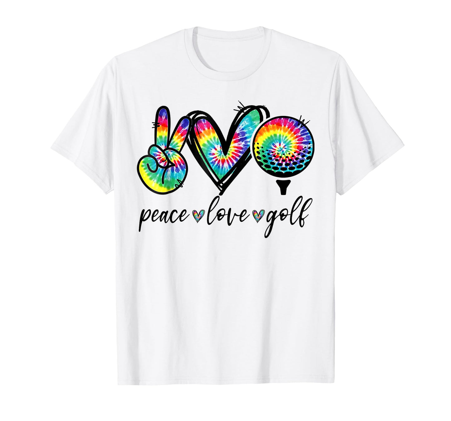 Peace Love Golf Tie Dye Funny Golf Lovers T-Shirt